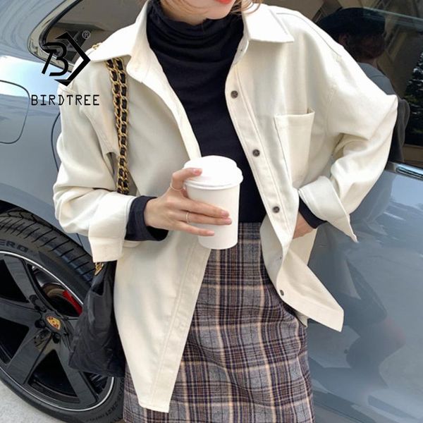 women's jackets 2021 spring women vintage loose full sleeve shirt jacket solid pockets korean bf style summer casual outwear c13004f, Black;brown
women's jackets 2021 spring women vintage loose full sleeve shirt jacket solid pockets korean bf style summer casual outwear c13004f, Black;brown