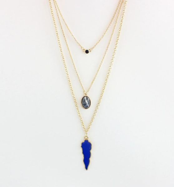 long style layered oval stone blue arrow pendant necklace for women necklaces, Silver
long style layered oval stone blue arrow pendant necklace for women necklaces, Silver