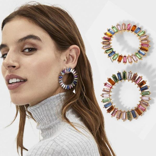 stud 2021 fashion gold silver color hollow circle rainbow crystal earring geometric party statement earrings for women, Golden;silver
stud 2021 fashion gold silver color hollow circle rainbow crystal earring geometric party statement earrings for women, Golden;silver