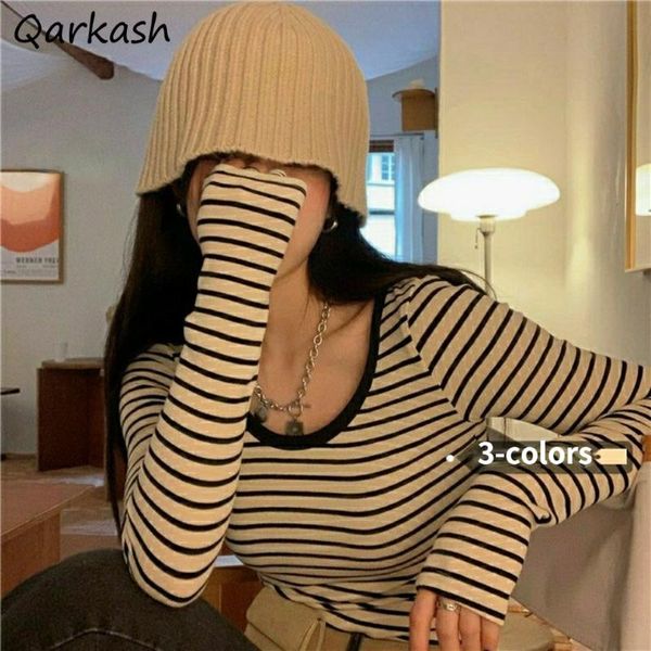 women's t-shirt t-shirts women skinny spring autumn basic striped retro inside screw thread long sleeve o-neck female all-match ch, White
women's t-shirt t-shirts women skinny spring autumn basic striped retro inside screw thread long sleeve o-neck female all-match ch, White