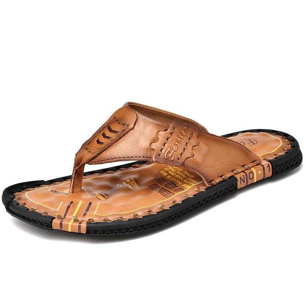 slippers genuine leather men handmade men's flip flops breathable fashion summer beach shoes outdoor casual slipper, Black
slippers genuine leather men handmade men's flip flops breathable fashion summer beach shoes outdoor casual slipper, Black