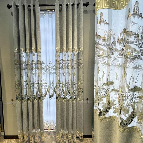 curtain & drapes chinese style water-soluble embroidered for living room balcony with custom
curtain & drapes chinese style water-soluble embroidered for living room balcony with custom