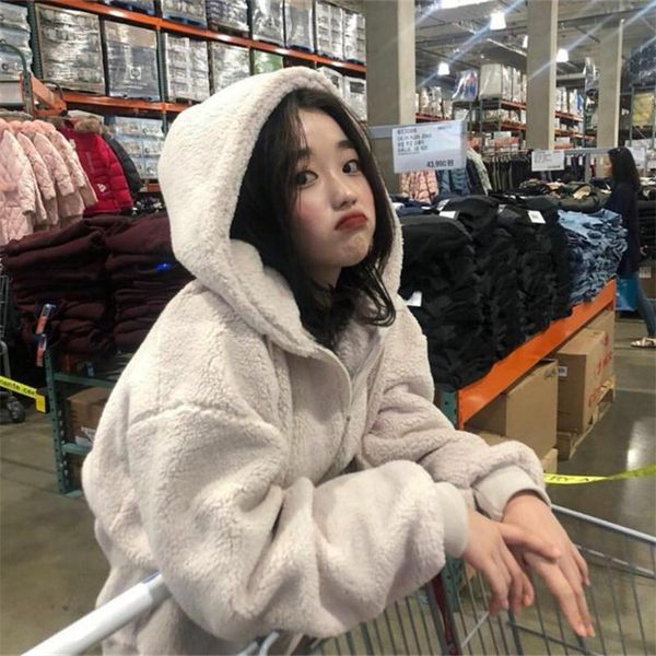 women's jackets winter fashion women sweatshirt solid zipper long sleeve fluffy plush hoodie south korea casual jacket, Black;brown
women's jackets winter fashion women sweatshirt solid zipper long sleeve fluffy plush hoodie south korea casual jacket, Black;brown