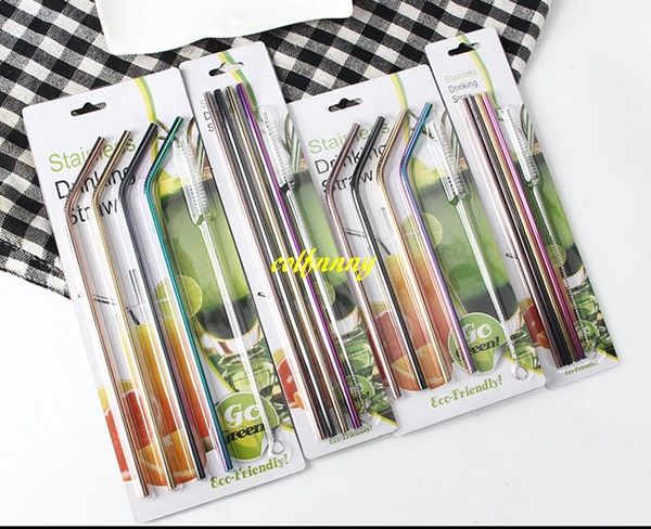 drinking straws 50sets 6*215mm colorful 304 stainless steel bent & straight straw with cleaner brush retail package
drinking straws 50sets 6*215mm colorful 304 stainless steel bent & straight straw with cleaner brush retail package