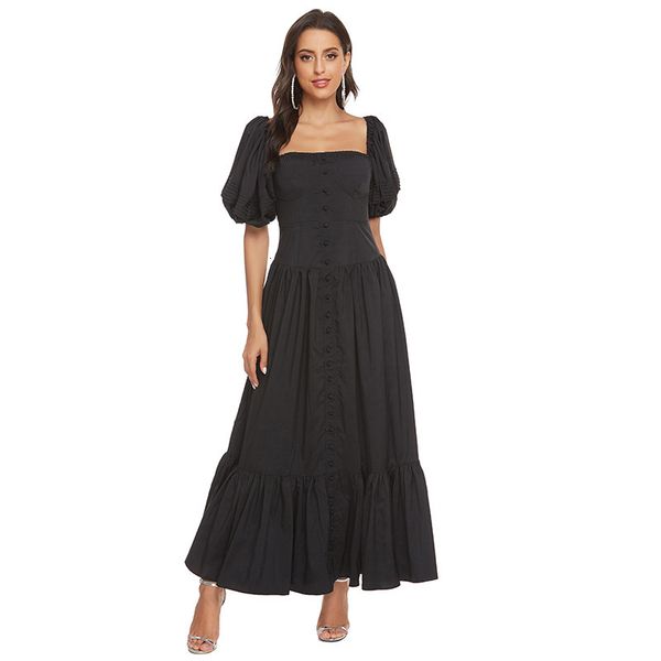 casual dresses women elegant vintage puff sleeve black long square collar female summer autumn party vestidos w38w, Black;gray
casual dresses women elegant vintage puff sleeve black long square collar female summer autumn party vestidos w38w, Black;gray