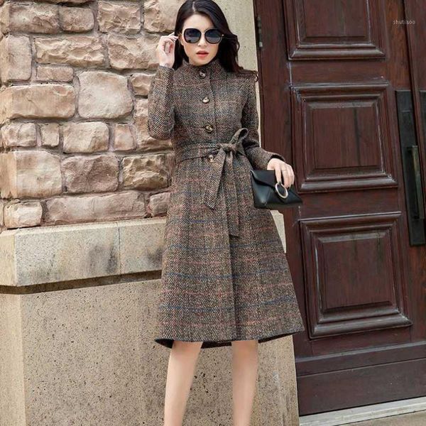 women's wool & blends high-quality harajuku style jacket waist temperament mother winter clothes korean slim long woolen coat, Black
women's wool & blends high-quality harajuku style jacket waist temperament mother winter clothes korean slim long woolen coat, Black