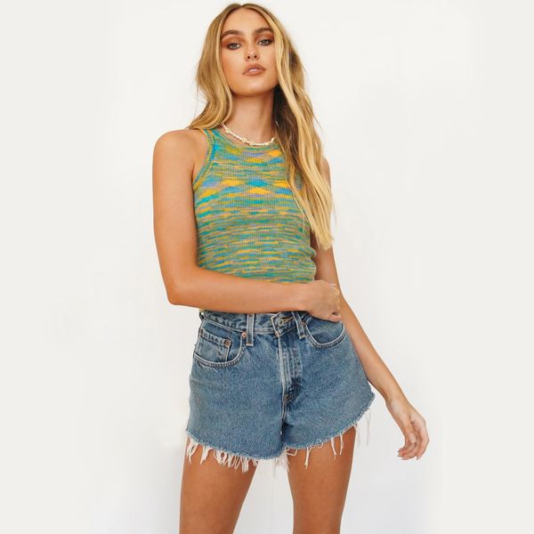 fashion trend summer rainbow knitted tank for women sleeveless y2k cropped casual outfits streetwearhigh quality, White
fashion trend summer rainbow knitted tank for women sleeveless y2k cropped casual outfits streetwearhigh quality, White