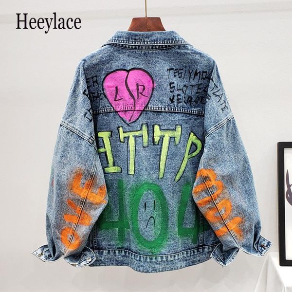 women's jackets fashion streetwear letter graffiti jeans women hip bf denim coat female casual loose cowboy outwear, Black;brown
women's jackets fashion streetwear letter graffiti jeans women hip bf denim coat female casual loose cowboy outwear, Black;brown