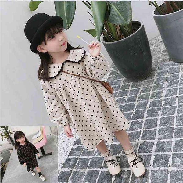 girls dress long sleeve spring dot printed princess dress cute cotton children casual dress with turn-down collor 210715, Red;yellow
girls dress long sleeve spring dot printed princess dress cute cotton children casual dress with turn-down collor 210715, Red;yellow