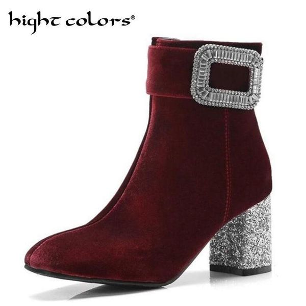 boots rhinestone sequins thick with high heel women's round head suede side zipper for women black wine red size 43
boots rhinestone sequins thick with high heel women's round head suede side zipper for women black wine red size 43
