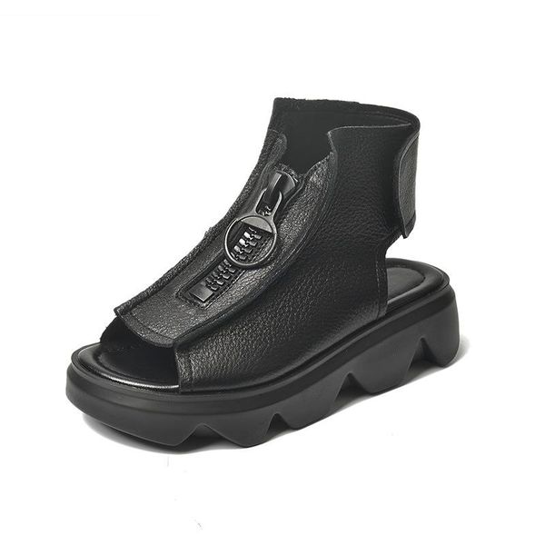 spring soft leather rome outdoor sandals women summer 2021 fashion wedge zipper peep toe woman platform casual shoes, Black
spring soft leather rome outdoor sandals women summer 2021 fashion wedge zipper peep toe woman platform casual shoes, Black