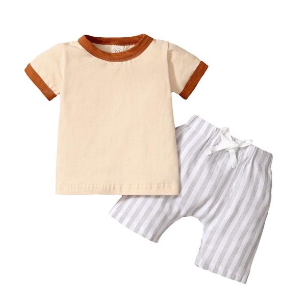 clothing sets 2pcs toddler baby girls boys summer outfit set o-neck short sleeves t-shirt + stripes elastic waist shorts for 0-24 months, White
clothing sets 2pcs toddler baby girls boys summer outfit set o-neck short sleeves t-shirt + stripes elastic waist shorts for 0-24 months, White