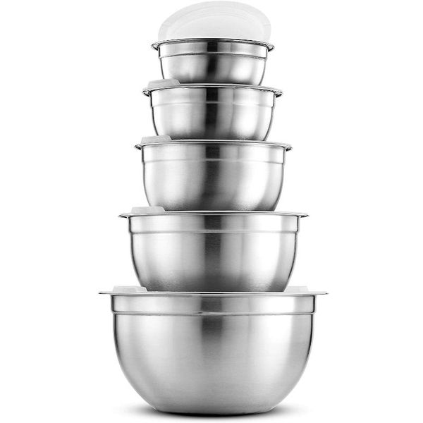 premium stainless steel mixing bowls with airtight lids nesting for space saving storage cooking, baking & storag
premium stainless steel mixing bowls with airtight lids nesting for space saving storage cooking, baking & storag