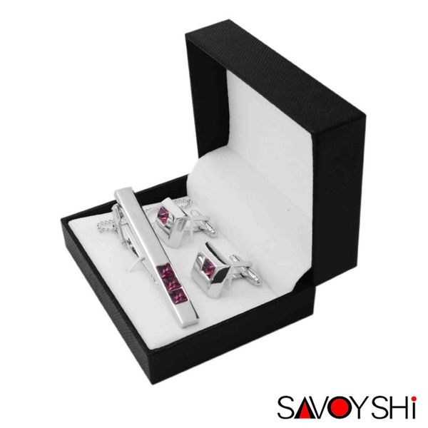 savas silver metal simple wine red czech crystal tie clip cufflink combination 2-piece set, Silver;golden
savas silver metal simple wine red czech crystal tie clip cufflink combination 2-piece set, Silver;golden