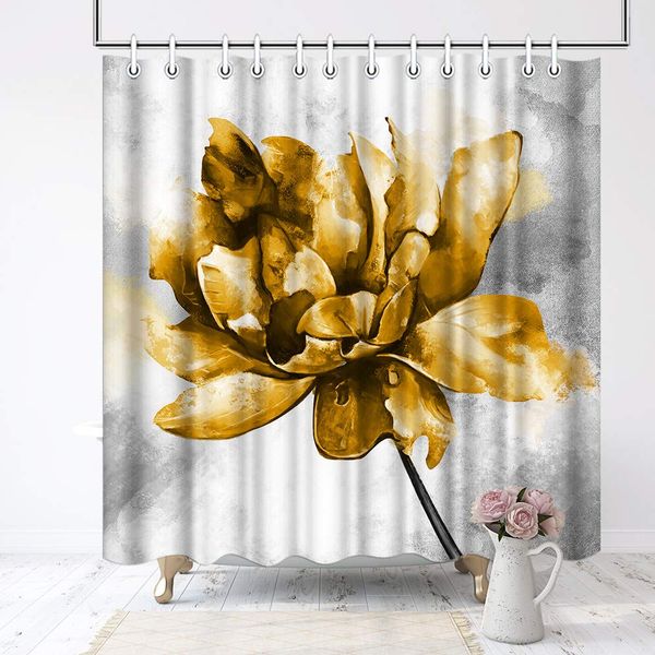 yellow flower shower curtain set waterproof blooming gold floral polyester fabric decorative bath curtain with 12 hooks modern
yellow flower shower curtain set waterproof blooming gold floral polyester fabric decorative bath curtain with 12 hooks modern