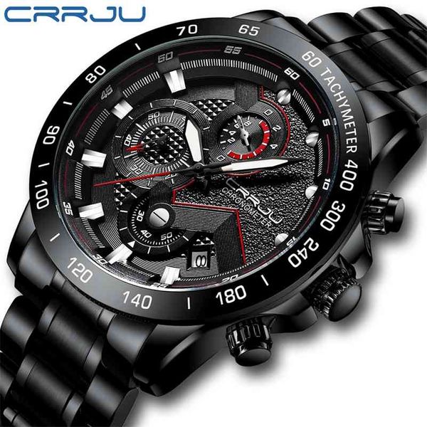 men watches crrju classic business watches for men chronograph steel wristwatch fashion military sport waterproof calendar clock 210517, Slivery;brown
men watches crrju classic business watches for men chronograph steel wristwatch fashion military sport waterproof calendar clock 210517, Slivery;brown