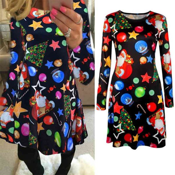 s-5xl plus size autumn winter christmas dress year festival family party dresses women snowflake print long sleeve vestidos 210507, Black;gray
s-5xl plus size autumn winter christmas dress year festival family party dresses women snowflake print long sleeve vestidos 210507, Black;gray