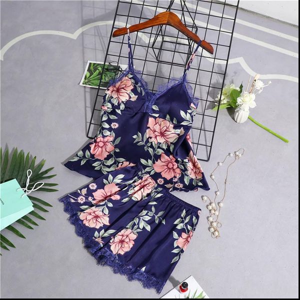 2 piece pajamas stain women sleepwear lace floral strap pyjama sling summer silk pajama woman shorts homewear, Black;red
2 piece pajamas stain women sleepwear lace floral strap pyjama sling summer silk pajama woman shorts homewear, Black;red