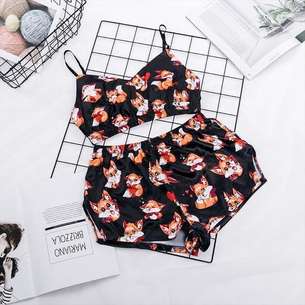 Sexy Lovely Summer Pyjama Women Sleepwear 2 Piece Set Casual Satin Pajamas Female Homewear Sleeveless Nightwear, Black;red
Sexy Lovely Summer Pyjama Women Sleepwear 2 Piece Set Casual Satin Pajamas Female Homewear Sleeveless Nightwear, Black;red