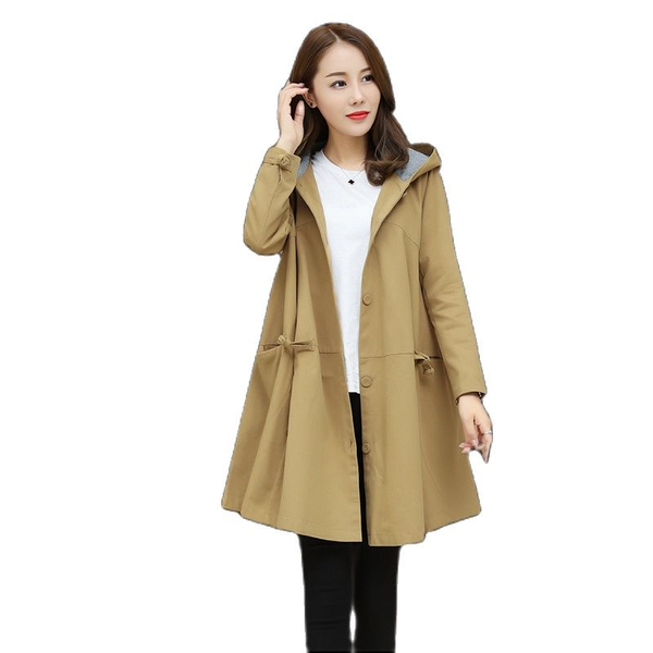 women's trench coats plus size windbreaker coat women spring autumn female outerwear korean fashion loose long hooded overcoat ladies, Tan;black
women's trench coats plus size windbreaker coat women spring autumn female outerwear korean fashion loose long hooded overcoat ladies, Tan;black