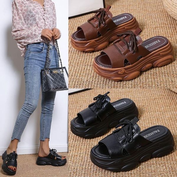 slippers 2021 creepers cut out cross-tied women sandals flipflops thick soled slides summer platform shoes woman plus size 40/42, Black
slippers 2021 creepers cut out cross-tied women sandals flipflops thick soled slides summer platform shoes woman plus size 40/42, Black
