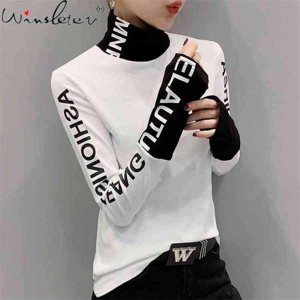 fall winter european clothes tshirt chic patchwork letter thick broshed long sleeve brushed cotton new tees t00514a 210322, White
fall winter european clothes tshirt chic patchwork letter thick broshed long sleeve brushed cotton new tees t00514a 210322, White