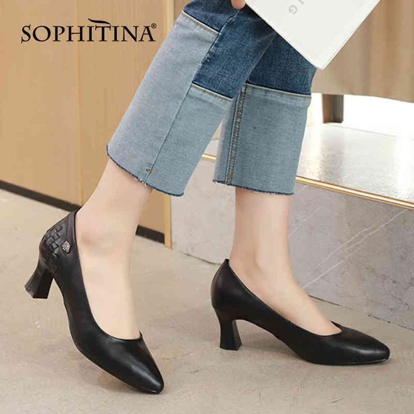 sophitina women's pumps woven metal decoration special-shaped heel shoes shallow mouth pointed leather office ladies shoes ao765 210513, Black
sophitina women's pumps woven metal decoration special-shaped heel shoes shallow mouth pointed leather office ladies shoes ao765 210513, Black