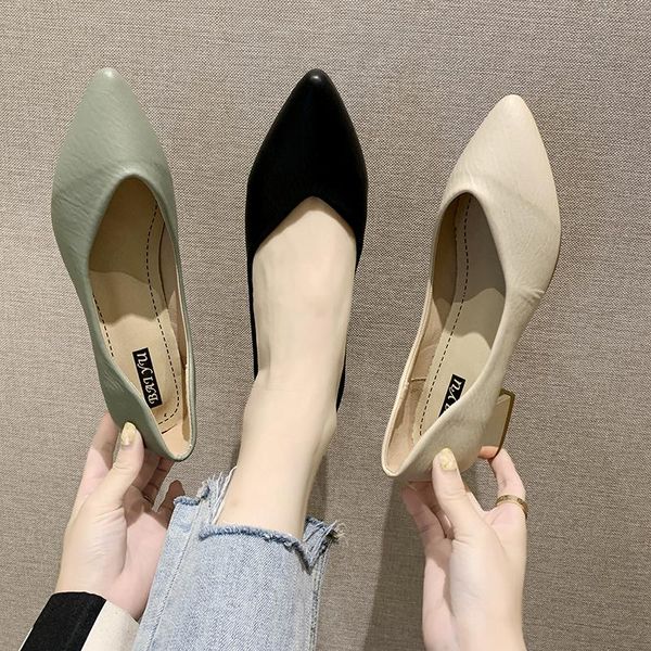 dress shoes women's low heel elegant pointed leather latest office work in spring, Black
dress shoes women's low heel elegant pointed leather latest office work in spring, Black