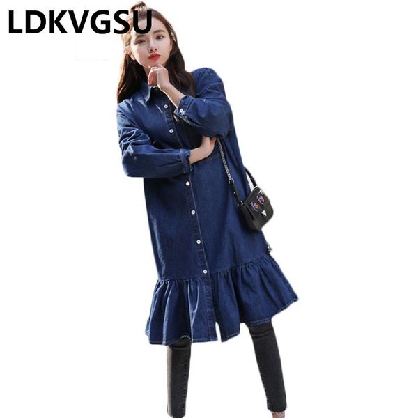 women's trench coats 2021 fashion women spring autumn medium-long jeans jacket coat female plus size 4xl wide-waisted loose denim thin, Tan;black
women's trench coats 2021 fashion women spring autumn medium-long jeans jacket coat female plus size 4xl wide-waisted loose denim thin, Tan;black