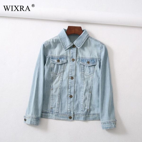 women's suits & blazers wixra basic denim jackets women casual 2021 spring autumn long sleeve all match classic female outerwear coats, White;black
women's suits & blazers wixra basic denim jackets women casual 2021 spring autumn long sleeve all match classic female outerwear coats, White;black