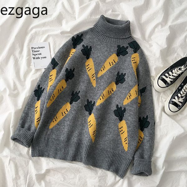 ezgaga jacquard carrot sweater women autumn new fashion korean turtleneck pullover long sleeve loose warm female 210430, White;black
ezgaga jacquard carrot sweater women autumn new fashion korean turtleneck pullover long sleeve loose warm female 210430, White;black