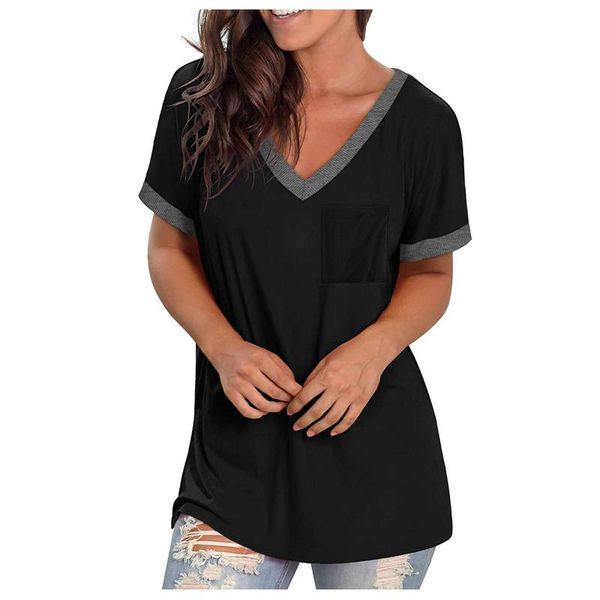 women's t-shirt tee shirt femme aesthetic women short sleeve v-neck t shirts pocket tunics casual woman tshirts summer dia de la madre, White
women's t-shirt tee shirt femme aesthetic women short sleeve v-neck t shirts pocket tunics casual woman tshirts summer dia de la madre, White