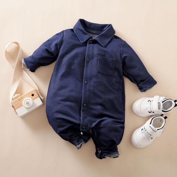jumpsuits hibobi baby boy bear car pattern long sleeve jumpsuit, Blue