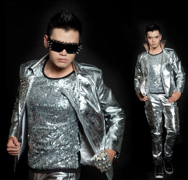 men's fur & faux silver oblique zipper slim short coat pu leather jacket fashion mens motorcycle coats singer dance stage rivets, Black
men's fur & faux silver oblique zipper slim short coat pu leather jacket fashion mens motorcycle coats singer dance stage rivets, Black