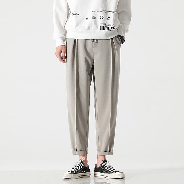 men's pants 2021 loose fashion trend casual spring and summer nine-point straight solid color youth trousers mid-waist, Black
men's pants 2021 loose fashion trend casual spring and summer nine-point straight solid color youth trousers mid-waist, Black