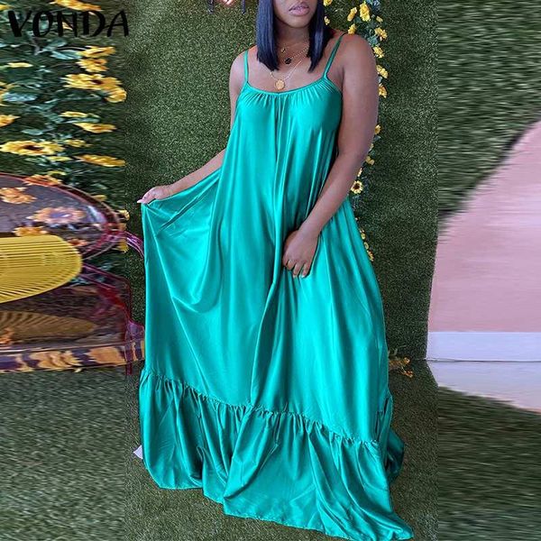 casual dresses summer maxi dress vonda 2021 women satin beach sundress solid color party vestidos robe femme, Black;gray
casual dresses summer maxi dress vonda 2021 women satin beach sundress solid color party vestidos robe femme, Black;gray