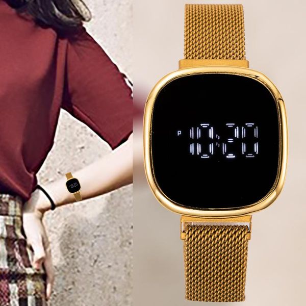 wristwatches luxury gold watch for women led digital ladies watches magnetic alloy women's bracelet female clock montre, Slivery;brown
wristwatches luxury gold watch for women led digital ladies watches magnetic alloy women's bracelet female clock montre, Slivery;brown
