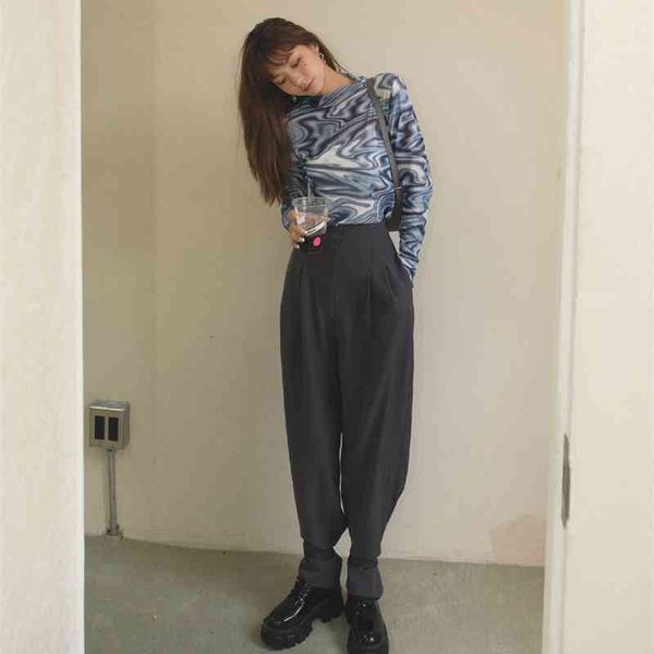 women's pants & capris dark grey high waist harem women suit trousers pleated loose korean fashion bottoms clothing ie1c, Black;white
women's pants & capris dark grey high waist harem women suit trousers pleated loose korean fashion bottoms clothing ie1c, Black;white
