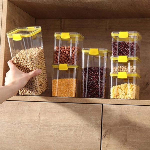 storage bottles & jars transparent sealed box kitchen grain containers square nut snack tank airtight pantry household jar
storage bottles & jars transparent sealed box kitchen grain containers square nut snack tank airtight pantry household jar