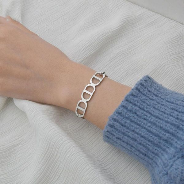 link, chain simple stainless steel bracelet woman metal accessories jewelry men wrist gifts, Black
link, chain simple stainless steel bracelet woman metal accessories jewelry men wrist gifts, Black