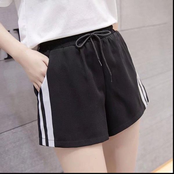 women womens shorts casual white sides stripe high waist joggers loose wide capirs bf style workout, White;black
women womens shorts casual white sides stripe high waist joggers loose wide capirs bf style workout, White;black