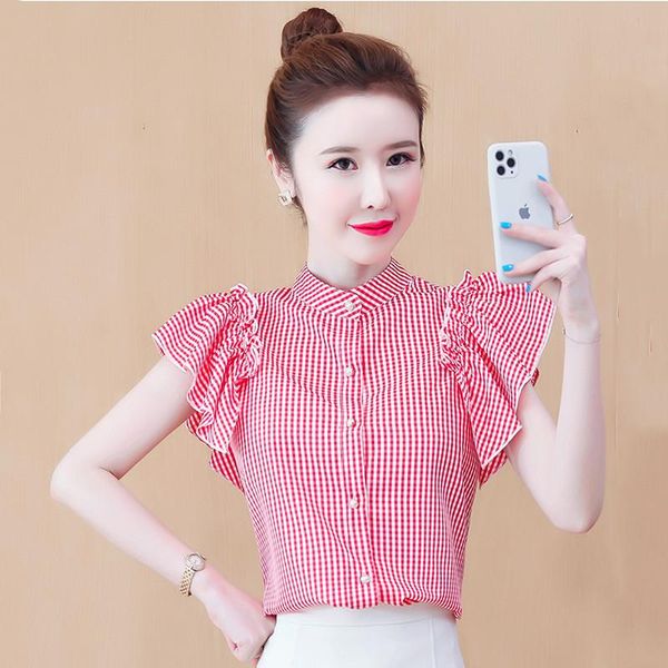 women's blouses & shirts 2021 summer fashion women and blouse patchwork short sleeve plaid chiffon shirt casual lady o-neck clothes bl, White
women's blouses & shirts 2021 summer fashion women and blouse patchwork short sleeve plaid chiffon shirt casual lady o-neck clothes bl, White