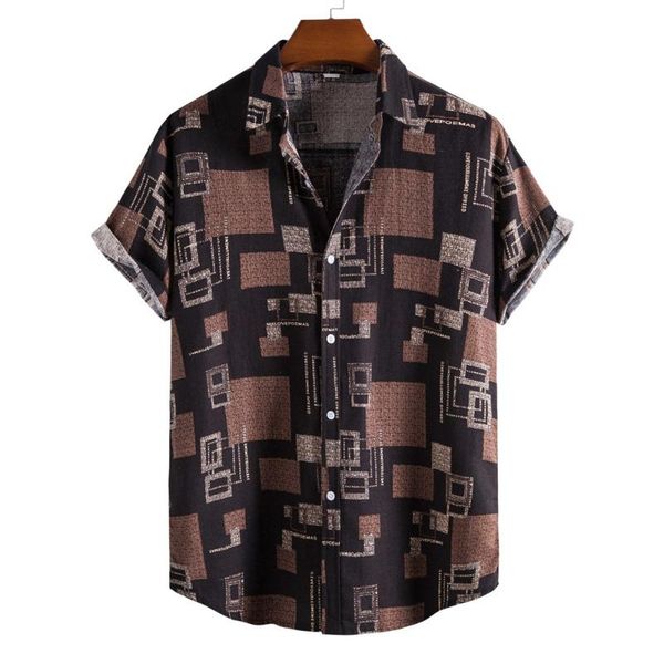 men's casual shirts retro shirt loose trend plaid print lapel brown short-sleeved summer street clothing 2021 s-2xl, White;black
men's casual shirts retro shirt loose trend plaid print lapel brown short-sleeved summer street clothing 2021 s-2xl, White;black