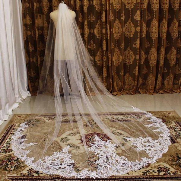 bridal veils arrival lace appliques wedding veil with comb 3 meters cathedral white ivory one layer bride, Black
bridal veils arrival lace appliques wedding veil with comb 3 meters cathedral white ivory one layer bride, Black