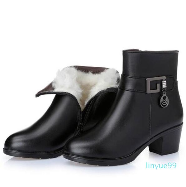 boots genuine leather women 2021 winter thick wool lined snow large size shoes, Black
boots genuine leather women 2021 winter thick wool lined snow large size shoes, Black