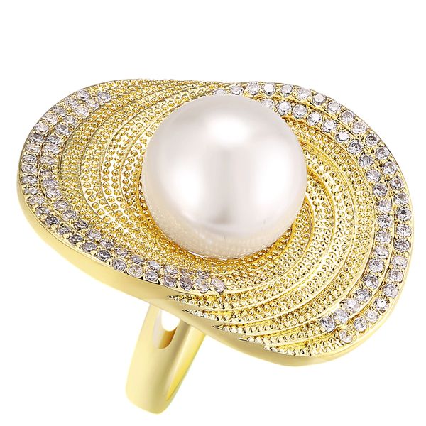 big pearl ring plated by gold/rhodium color shiny zircon luxury jewelry flower lotus leaf fashion large rings gift for mom, Golden;silver
big pearl ring plated by gold/rhodium color shiny zircon luxury jewelry flower lotus leaf fashion large rings gift for mom, Golden;silver