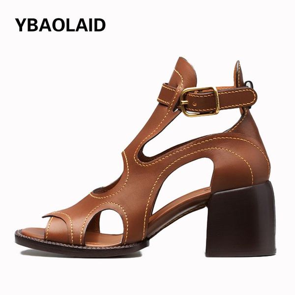 sandals spring summer thick heel high genuine leather fashion show neutral hollow casual buckle all-match roman, Black
sandals spring summer thick heel high genuine leather fashion show neutral hollow casual buckle all-match roman, Black