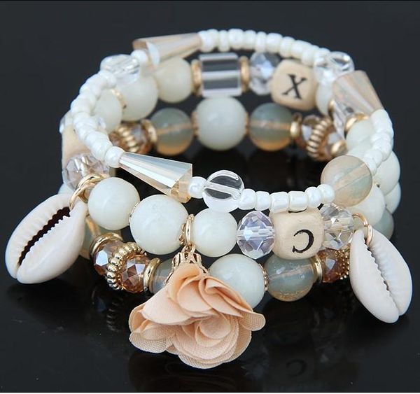charm bracelets 3pcs/set summer beach jewelry candy crystal beads shell flower boho stone bracelet multi layers statement bangles, Golden;silver
charm bracelets 3pcs/set summer beach jewelry candy crystal beads shell flower boho stone bracelet multi layers statement bangles, Golden;silver