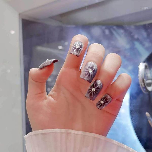 24pcs fake nails with glue designed autumn purple crystal petal round drill removable fails manicure patch dl1, Red;gold
24pcs fake nails with glue designed autumn purple crystal petal round drill removable fails manicure patch dl1, Red;gold