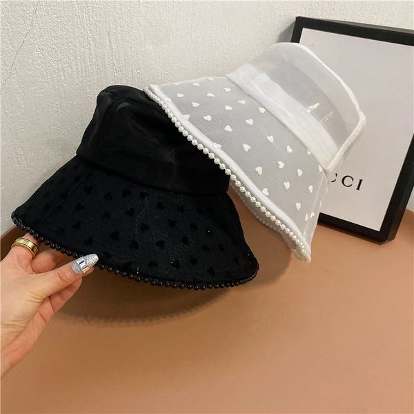 heart shaped flocking mesh pearl edge fisherman's summer female french elegant breathable lace sunshade hat, Yellow
heart shaped flocking mesh pearl edge fisherman's summer female french elegant breathable lace sunshade hat, Yellow